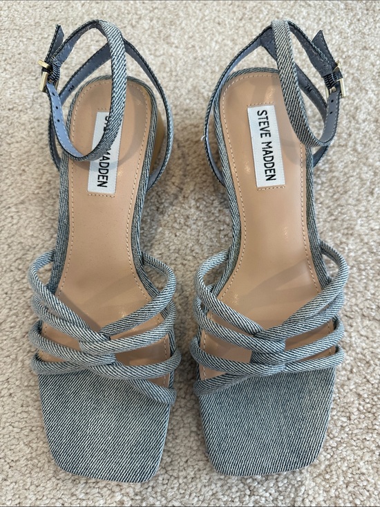 Steve Madden Shoes - Steve Madden Light Blue Denim Strappy Sandals